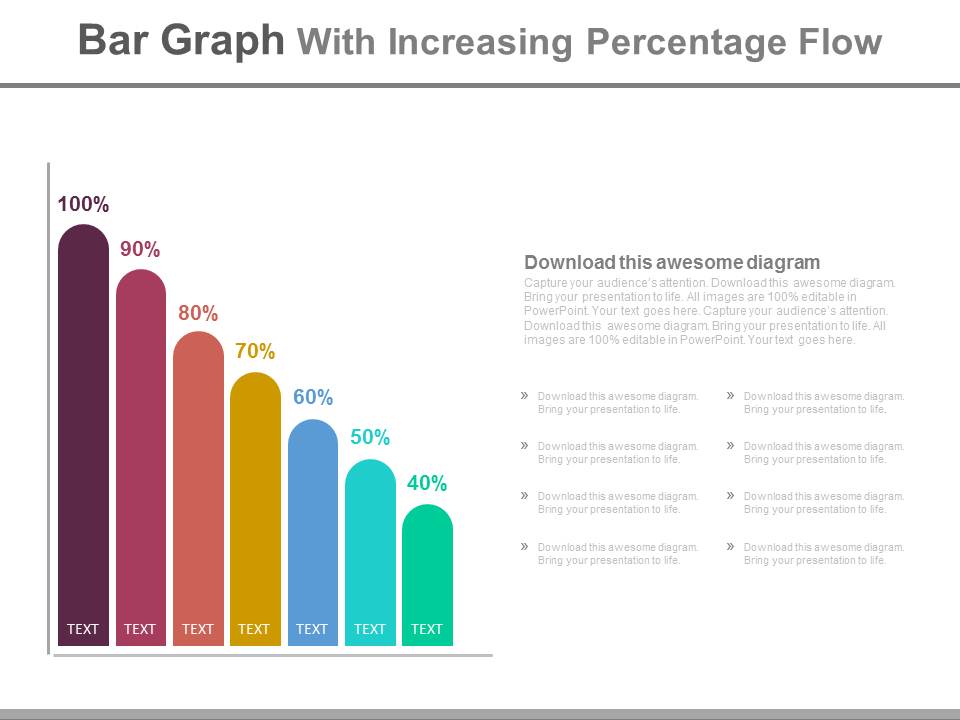 Bar Graph With Increasing Percentage Flow Powerpoint Slides