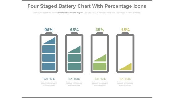 Battery Chart With Percentage Values For Comparison PowerPoint Slides
