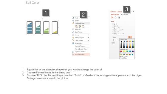 Battery Chart With Percentage Values For Comparison PowerPoint Slides