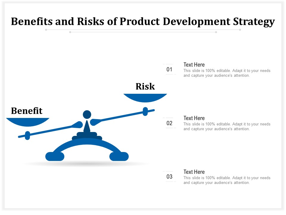 Benefits And Risks Of Product Development Strategy Ppt PowerPoint Presentation File Show PDF