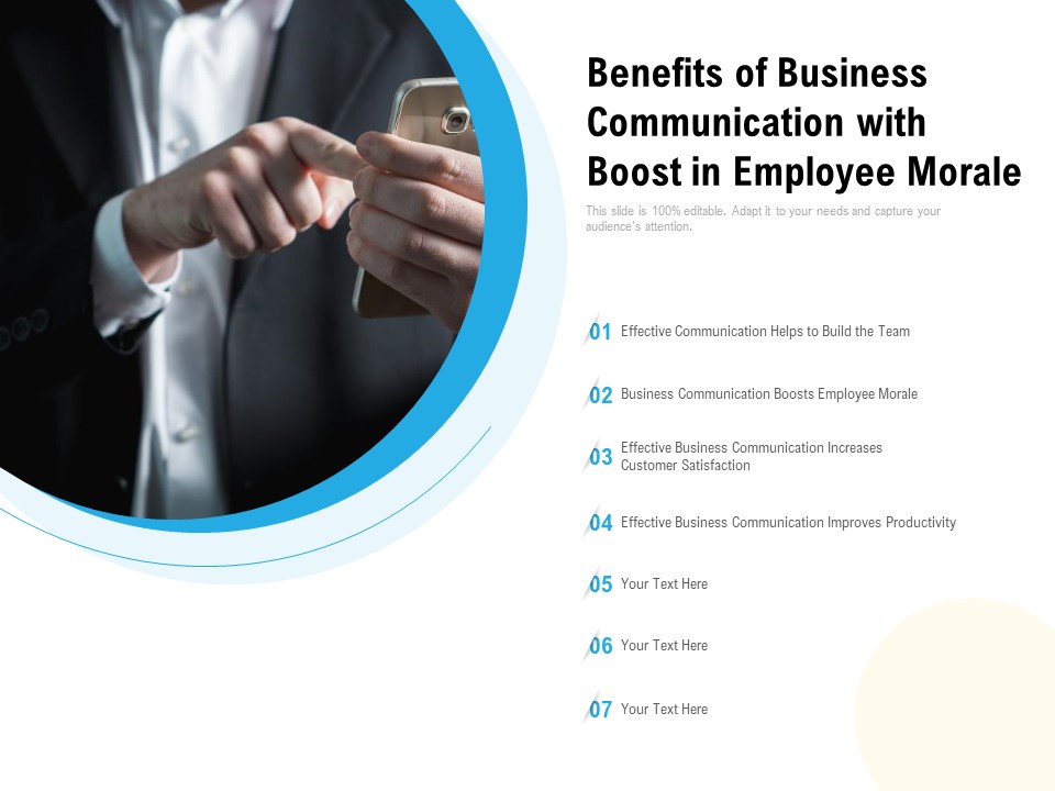 Benefits Of Business Communication With Boost In Employee Morale Ppt PowerPoint Presentation Infographic Template Layouts