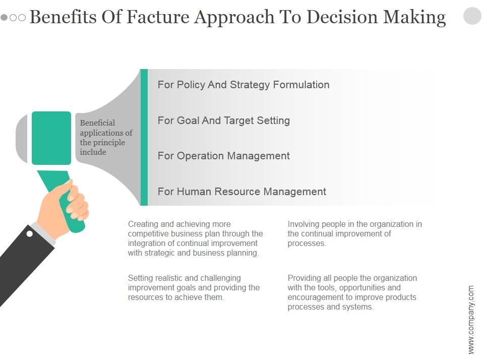 Benefits Of Facture Approach To Decision Making Ppt PowerPoint Presentation Graphics
