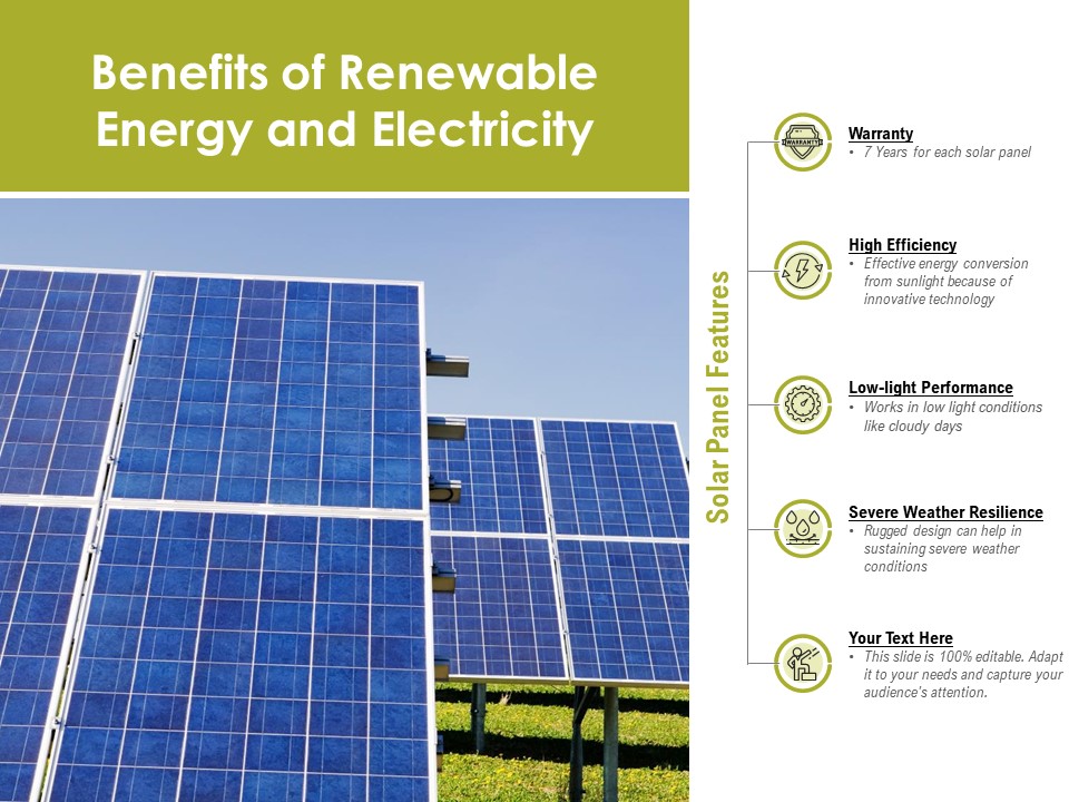 Benefits Of Renewable Energy And Electricity Ppt PowerPoint Presentation Portfolio Backgrounds PDF