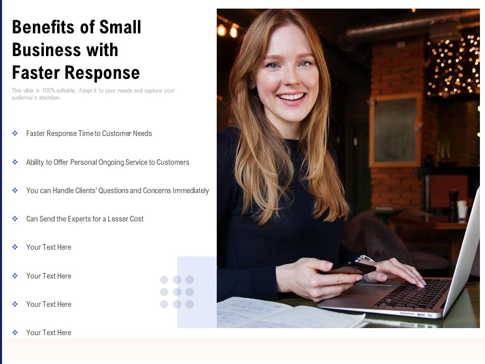 Benefits Of Small Business With Faster Response Ppt PowerPoint Presentation Show Icon