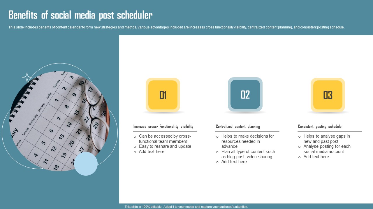 Benefits Of Social Media Post Scheduler Elements PDF