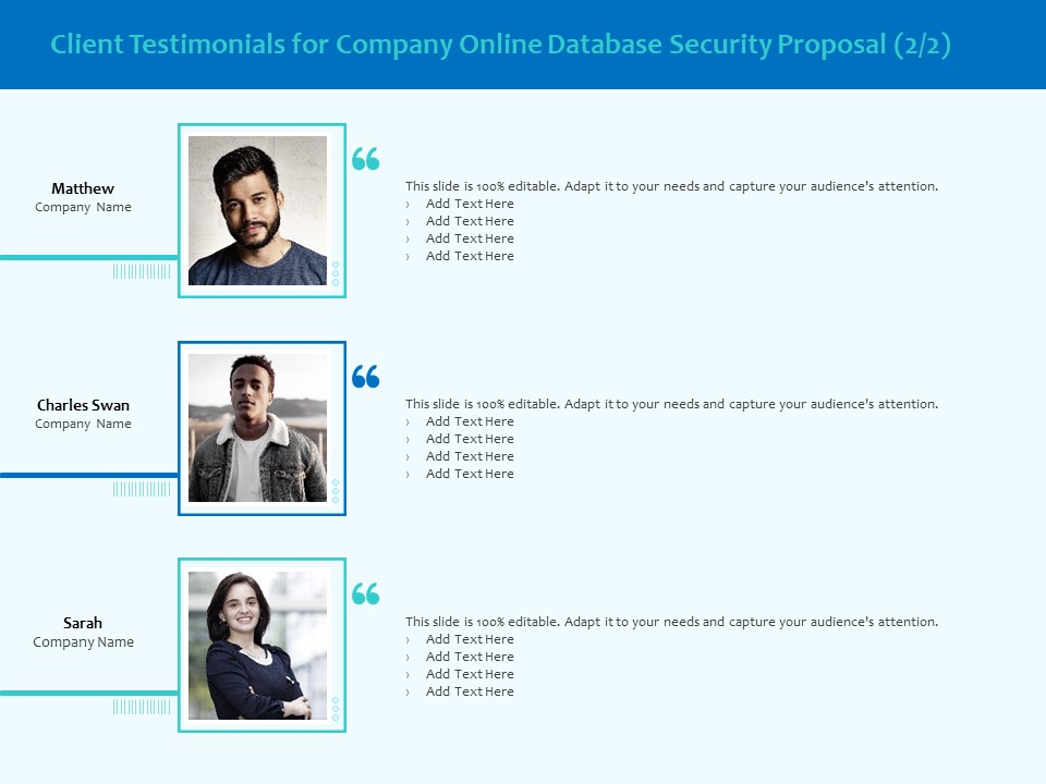 Best Data Security Software Client Testimonials For Company Online Database Security Guidelines PDF