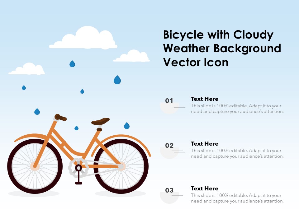 Bicycle With Cloudy Weather Background Vector Icon Ppt PowerPoint Presentation Infographics Styles PDF