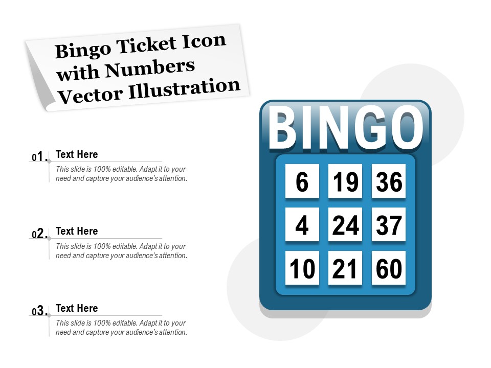 Bingo Ticket Icon With Numbers Vector Illustration Ppt PowerPoint Presentation File Background Images PDF