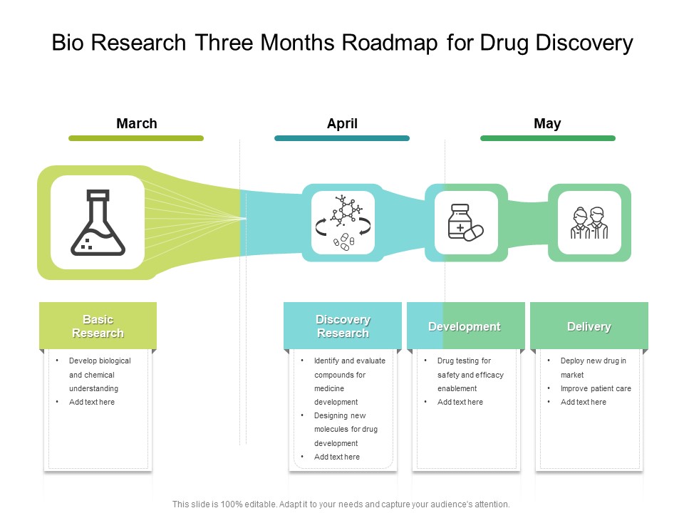 Bio Research Three Months Roadmap For Drug Discovery Template
