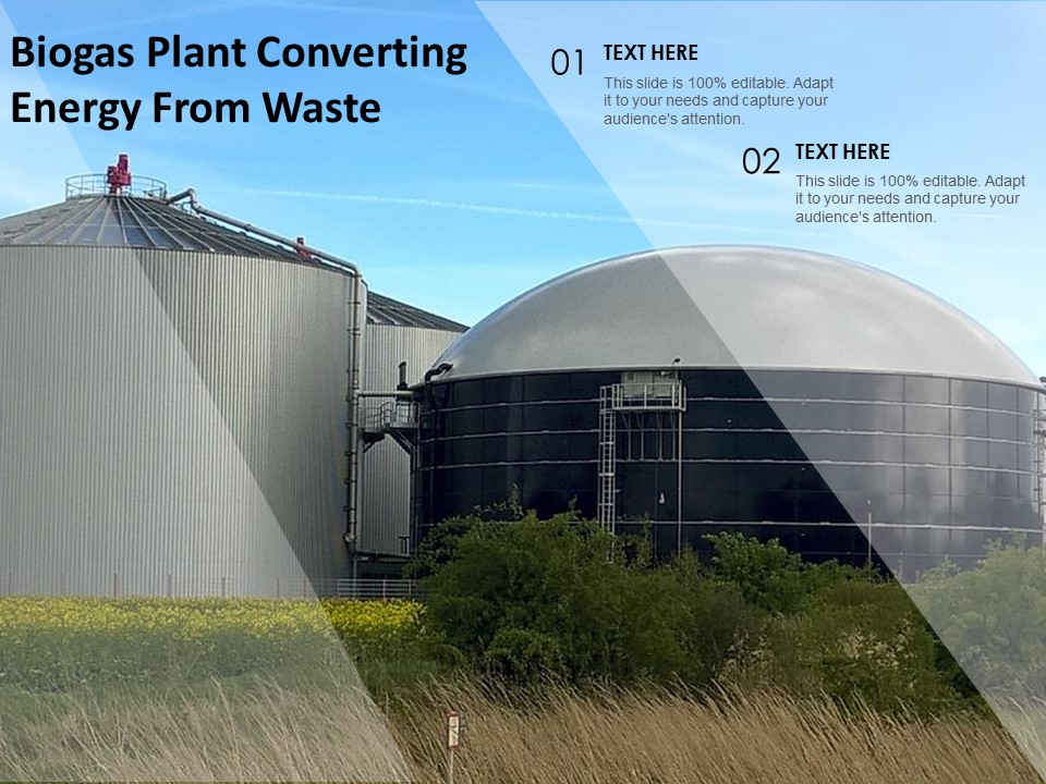 Biogas Plant Converting Energy From Waste Ppt Pictures Icons PDF