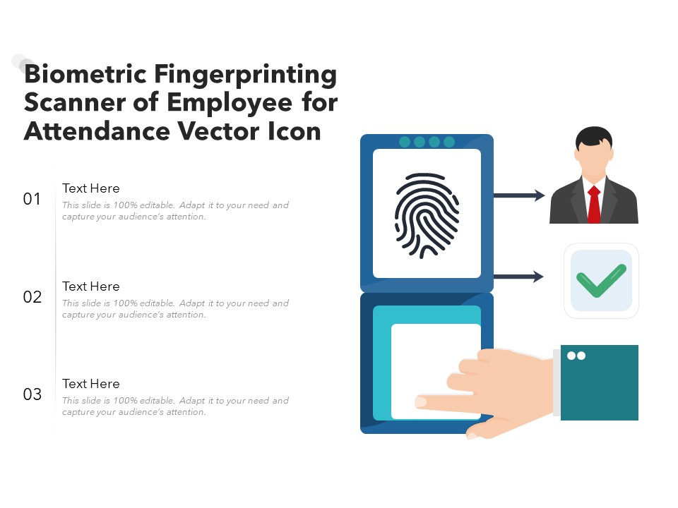 Biometric Fingerprinting Scanner Of Employee For Attendance Vector Icon Ppt PowerPoint Presentation Gallery Templates PDF