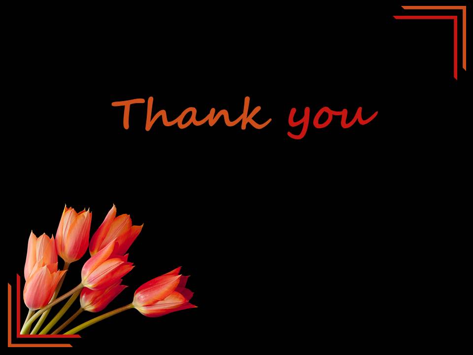 Black Background Lily Flower Thank You PowerPoint Slides