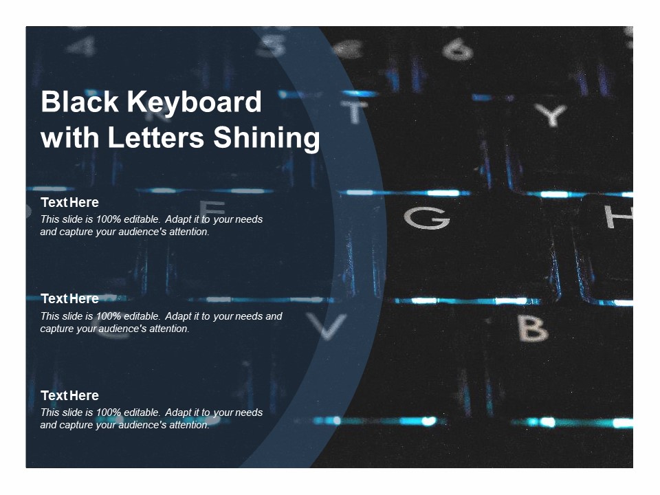 Black Keyboard With Letters Shining Ppt PowerPoint Presentation File Ideas