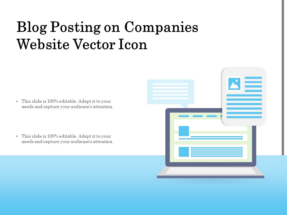 Blog Posting On Companies Website Vector Icon Ppt PowerPoint Presentation Gallery Diagrams PDF