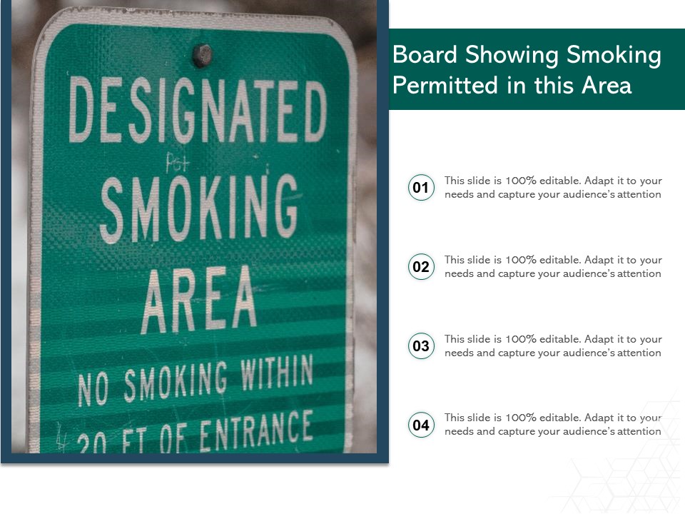 Board Showing Smoking Permitted In This Area Ppt PowerPoint Presentation File Icons PDF