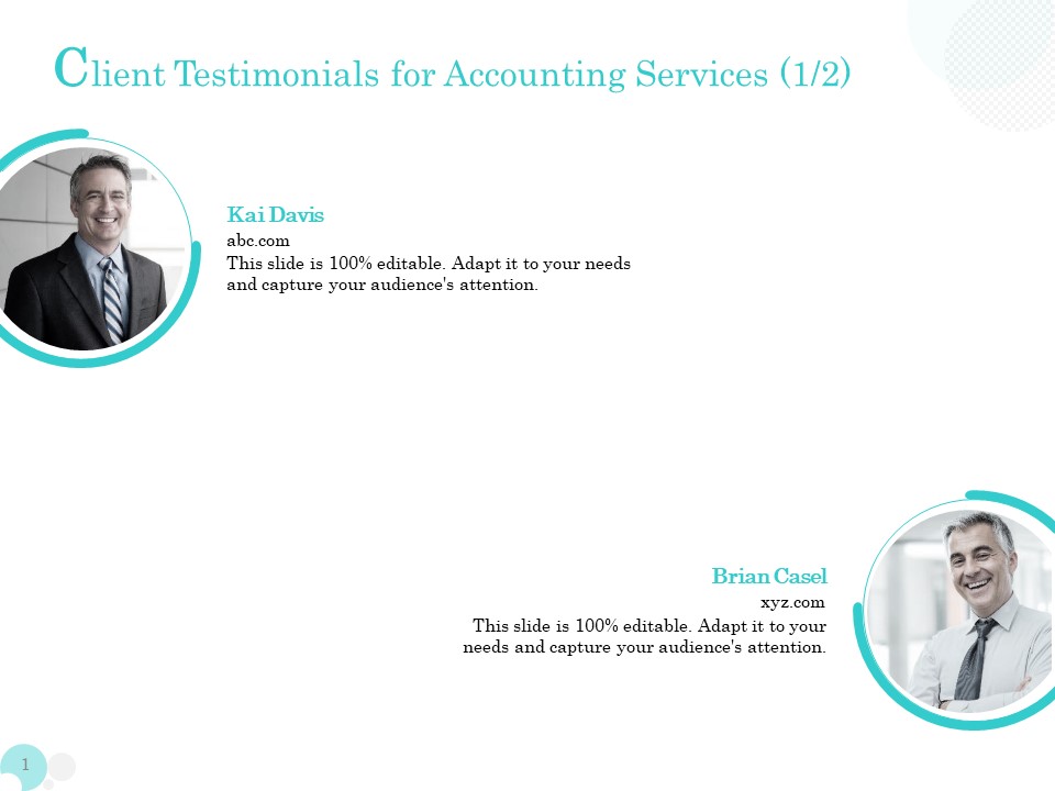 Bookkeeping Client Testimonials For Accounting Services Ppt PowerPoint Presentation Styles Display PDF