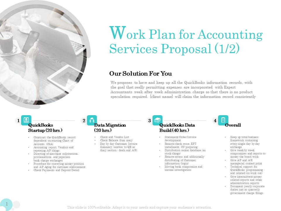 Bookkeeping Work Plan For Accounting Services Proposal Ppt PowerPoint Presentation Model Show PDF