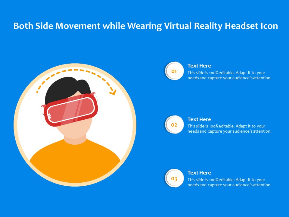 Both Side Movement While Wearing Virtual Reality Headset Icon Ppt PowerPoint Presentation Gallery Master Slide PDF