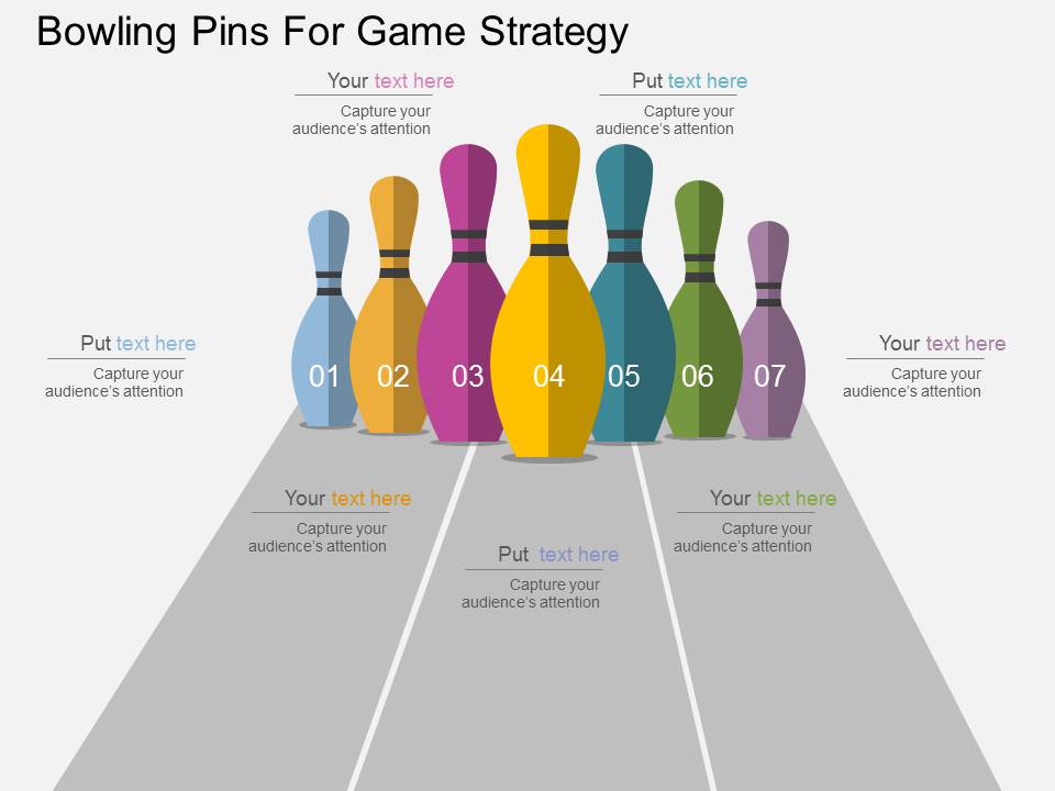 Bowling Pins For Game Strategy Powerpoint Templates