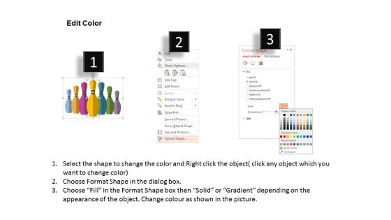 Bowling Pins For Game Strategy Powerpoint Templates