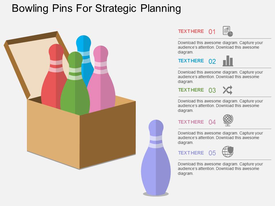 Bowling Pins For Strategic Planning Powerpoint Template