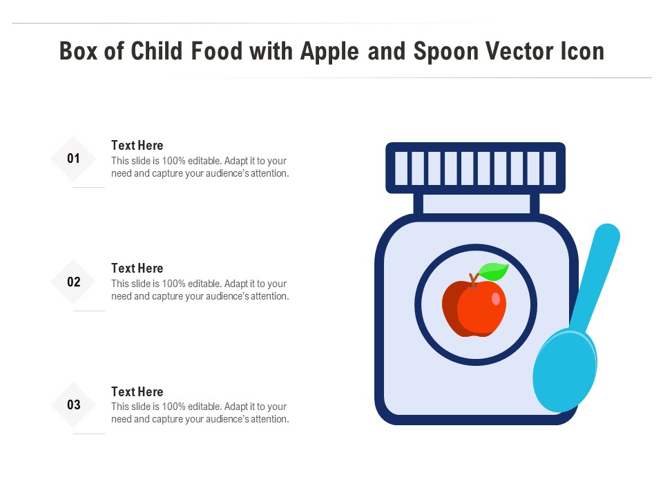 Box Of Child Food With Apple And Spoon Vector Icon Ppt PowerPoint Presentation File Infographics PDF