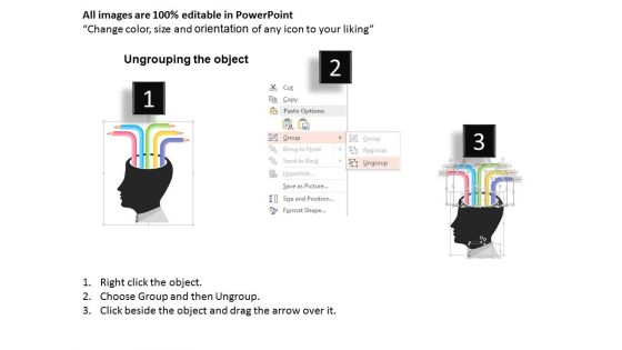 Brain With Pencils For Creative Efficiency Powerpoint Template