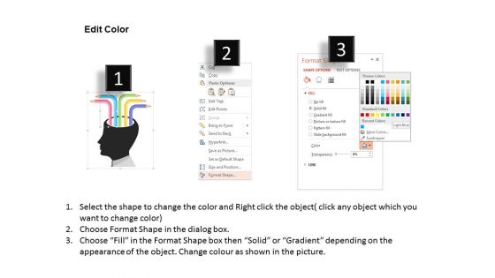 Brain With Pencils For Creative Efficiency Powerpoint Template