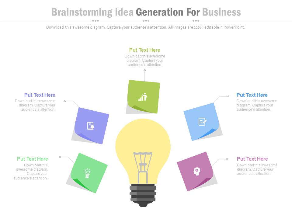 Brainstorming Session With Bulb Infographic Diagram Powerpoint Slides