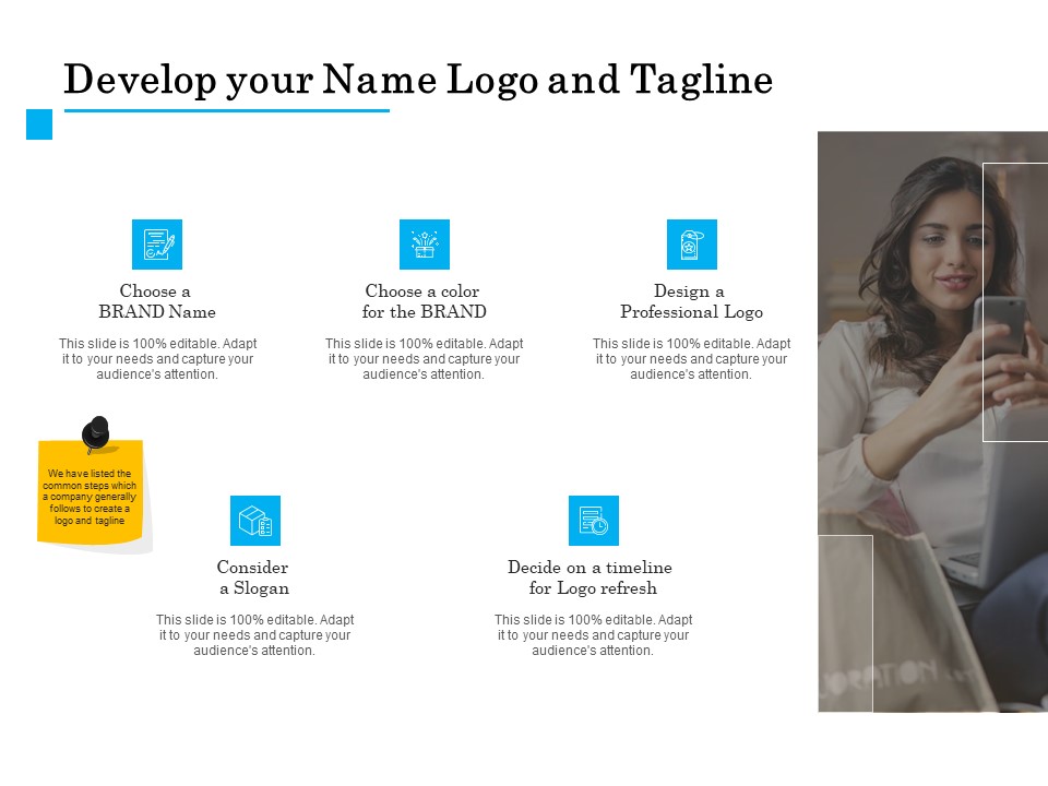 Brand Building Develop Your Name Logo And Tagline Ppt Inspiration Graphic Images PDF