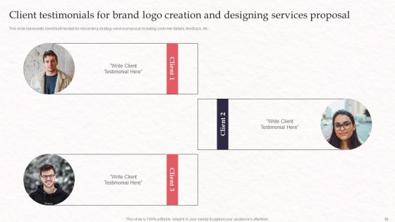 Brand Logo Creation And Designing Services Proposal Ppt PowerPoint Presentation Complete Deck With Slides