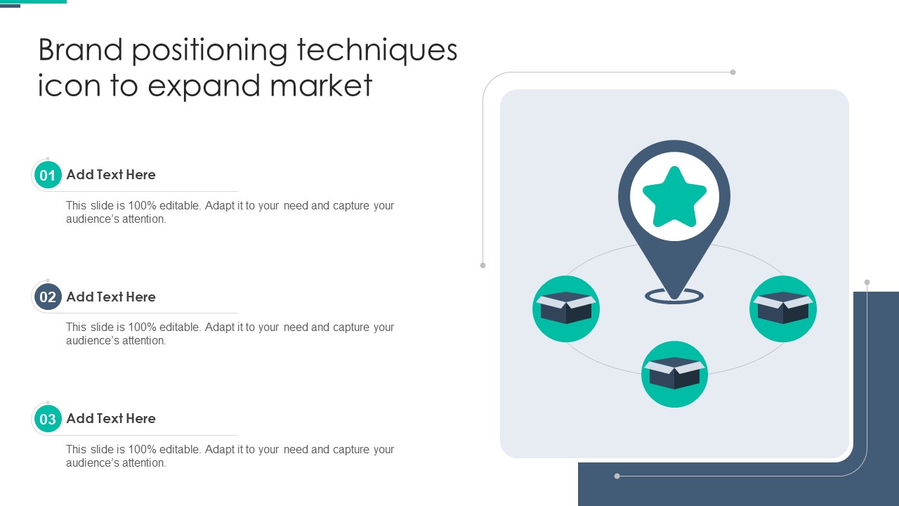 Brand Positioning Techniques Icon To Expand Market Mockup PDF