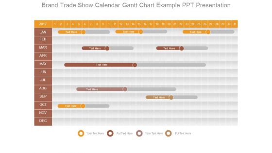 Brand Trade Show Calendar Gantt Chart Example Ppt Presentation