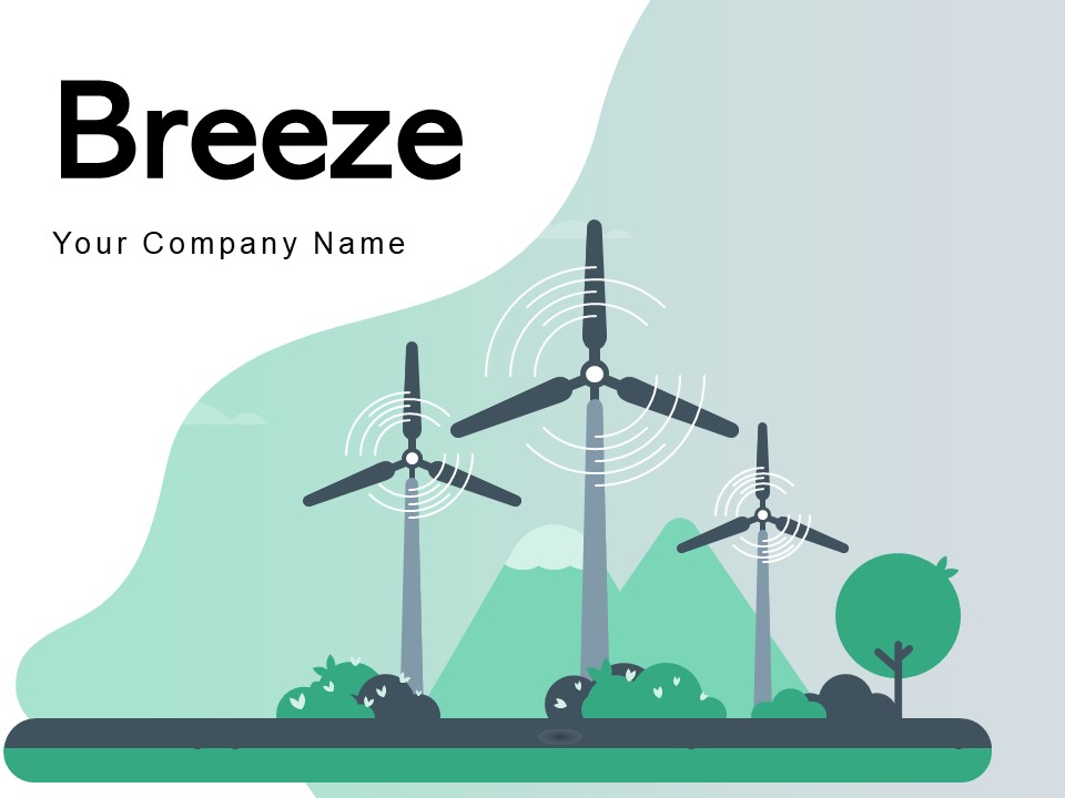 Breeze Wind Energy Icon Presenting Green Energy Ppt PowerPoint Presentation Complete Deck
