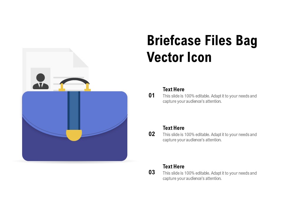 Briefcase Files Bag Vector Icon Ppt PowerPoint Presentation Inspiration Deck