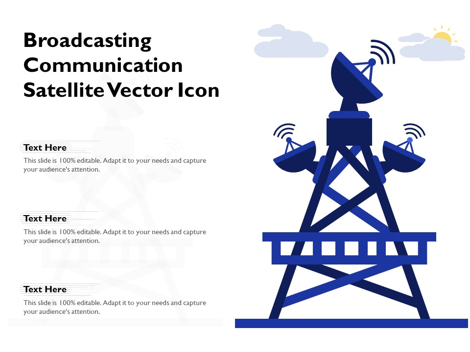 Broadcasting Communication Satellite Vector Icon Ppt PowerPoint Presentation Pictures Sample PDF