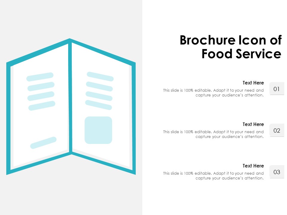 Brochure Icon Of Food Service Ppt PowerPoint Presentation Layouts Elements PDF