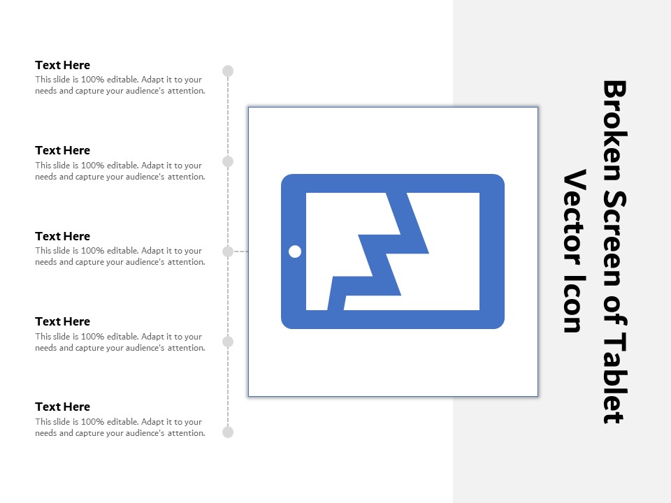 Broken Screen Of Tablet Vector Icon Ppt PowerPoint Presentation File Background Image PDF