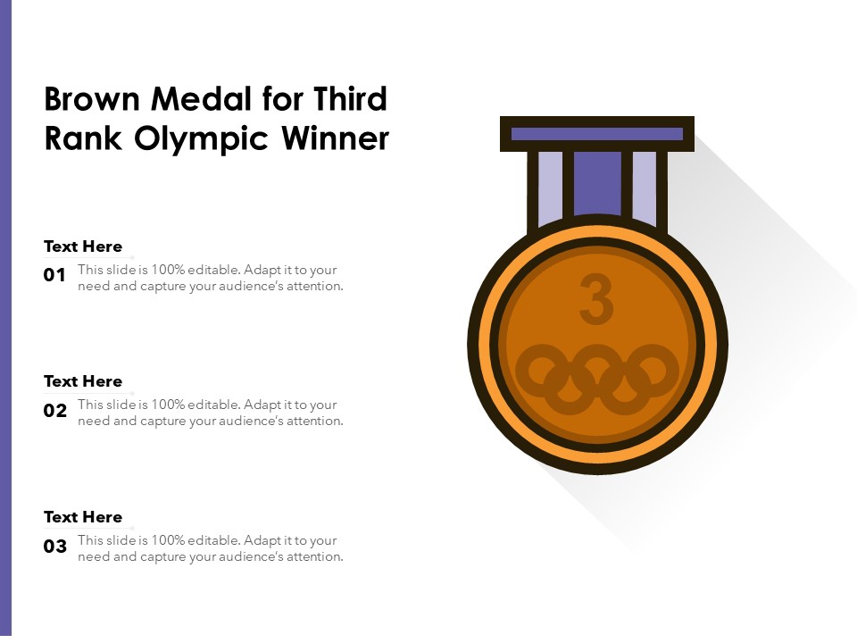 Brown Medal For Third Rank Olympic Winner Ppt Powerpoint Presentation Model Example File Pdf