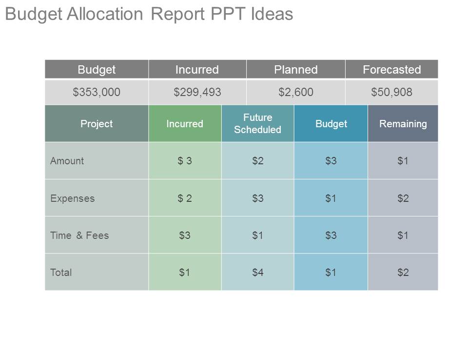 Budget Allocation Report Ppt Ideas
