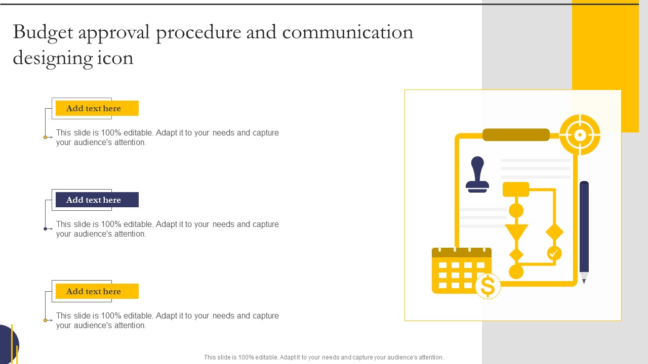 Budget Approval Procedure And Communication Designing Icon Guidelines PDF