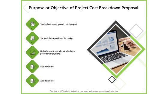 Budget Cost Project Plan Purpose Or Objective Of Project Cost Breakdown Proposal Rules PDF
