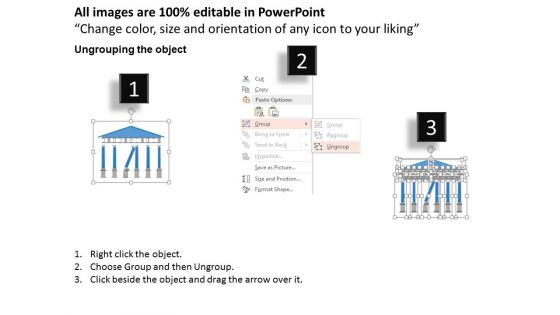 Building Diagram With Broken Pillar Powerpoint Template