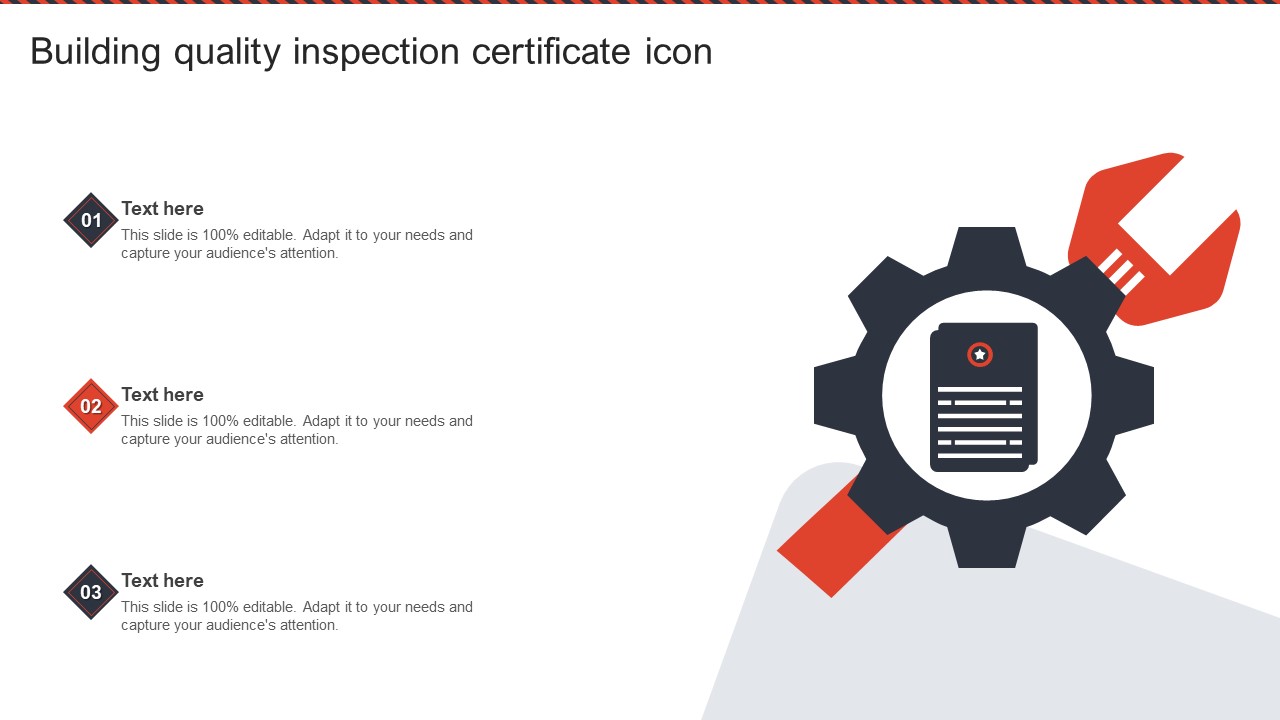 Building Quality Inspection Certificate Icon Ppt PowerPoint Presentation Gallery Microsoft PDF
