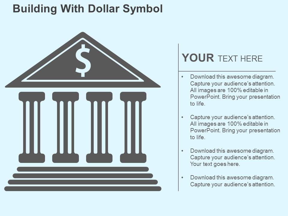 Building With Dollar Symbol Powerpoint Templates