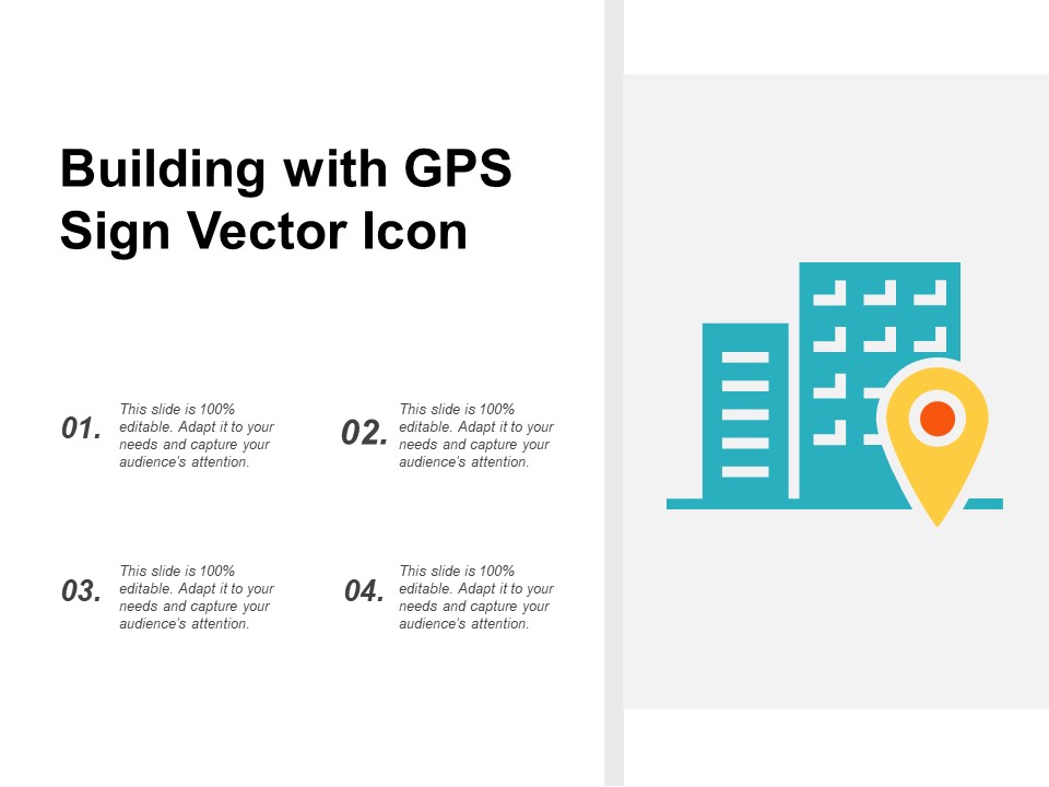 Building With Gps Sign Vector Icon Ppt Powerpoint Presentation Outline Tips