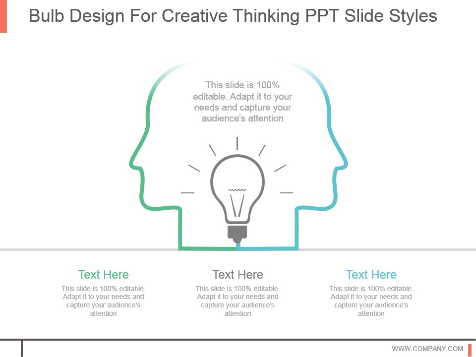 Bulb Design For Creative Thinking Ppt Slide Styles