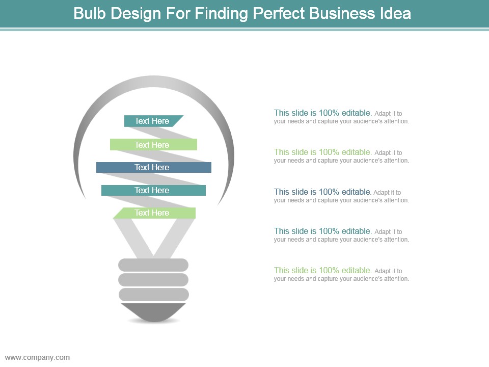 Bulb Design For Finding Perfect Business Idea Sample Ppt Presentation