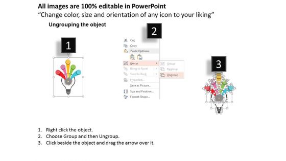 Bulb With Gear And Five Arrows Steps Powerpoint Template