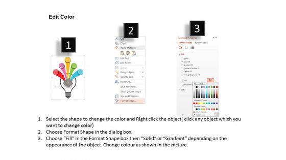 Bulb With Gear And Five Arrows Steps Powerpoint Template